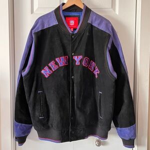 NFL New York Giants Suede Bomber Jacket